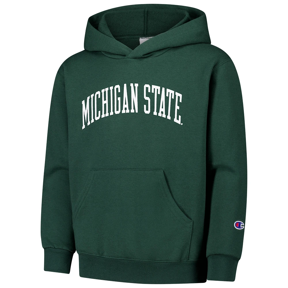 Youth Champion Green Michigan State Spartans Basic Arch Hoodie