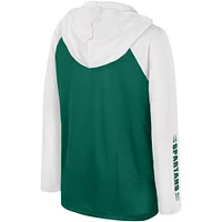 Youth Colosseum Green Michigan State Spartans Eddie Multi-Hit Raglan Long Sleeve Hoodie T-Shirt