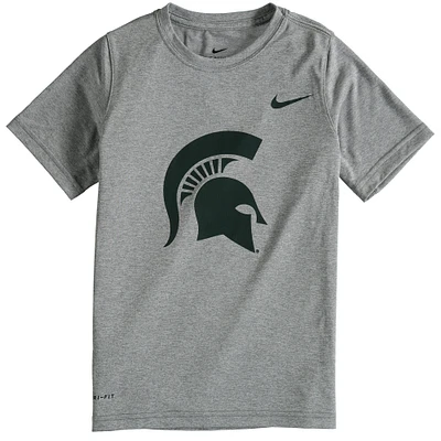 T-shirt Nike Michigan State Spartans pour jeune avec logo Legend Performance gris chiné