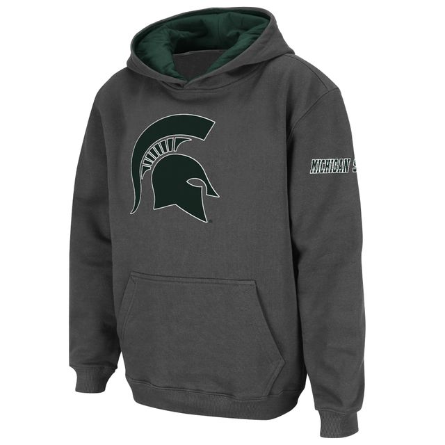 Sweat à capuche avec grand logo Michigan State Spartans pour jeunes Stadium Athletic Charcoal