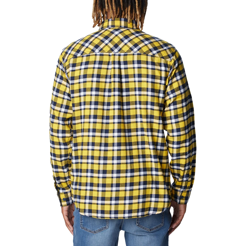 Columbia  Maize Michigan Wolverines Flare Gun Flannel Long Sleeve Shirt