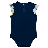 Girls Newborn Navy Michigan Wolverines Happy Hearts  2-Pack Bodysuit Set