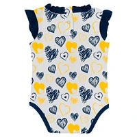 Girls Newborn Navy Michigan Wolverines Happy Hearts  2-Pack Bodysuit Set