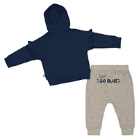 Girls Infant Colosseum Navy Michigan Wolverines Patches Fleece Pullover Hoodie and Pants Set