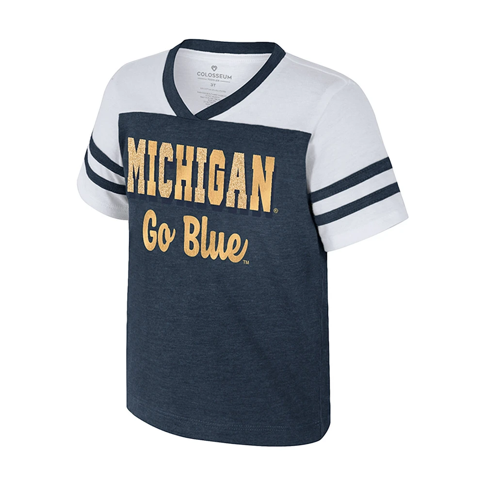 Girls Toddler Colosseum Navy Michigan Wolverines Space Opera T-Shirt