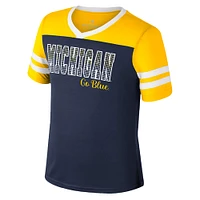 Girls Youth Colosseum Navy Michigan Wolverines Space Opera T-Shirt