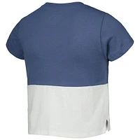 Girls Youth League Collegiate Wear Navy/White Michigan Wolverines Colorblocked T-Shirt