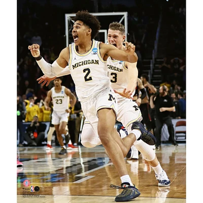 Jordan Poole Michigan Wolverines Unsigned Celebrate Buzzer Beater Win Second Round of the 2018 NCAA Men's Basketball Tournament Photograph