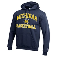 Men's Champion Navy Michigan Wolverines Basketball Icon Powerblend Pullover Hoodie