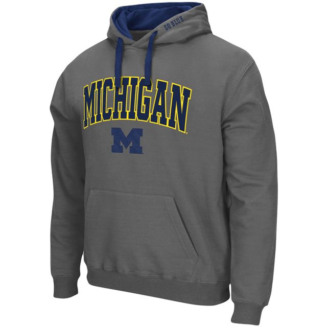 Sweat à capuche Colosseum Charcoal Michigan Wolverines Big & Tall Arch Logo 2.0 pour homme