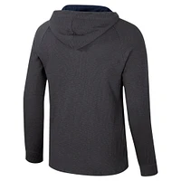 Men's Colosseum  Charcoal Michigan Wolverines Dujour Ralgan Long Sleeve Henley Hoodie T-Shirt