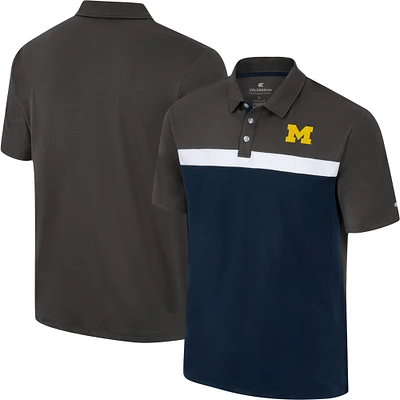 Men's Colosseum Charcoal Michigan Wolverines Two Yutes Polo