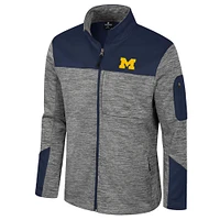 Men's Colosseum  Gray/Navy Michigan Wolverines Guard Full-Zip Jacket