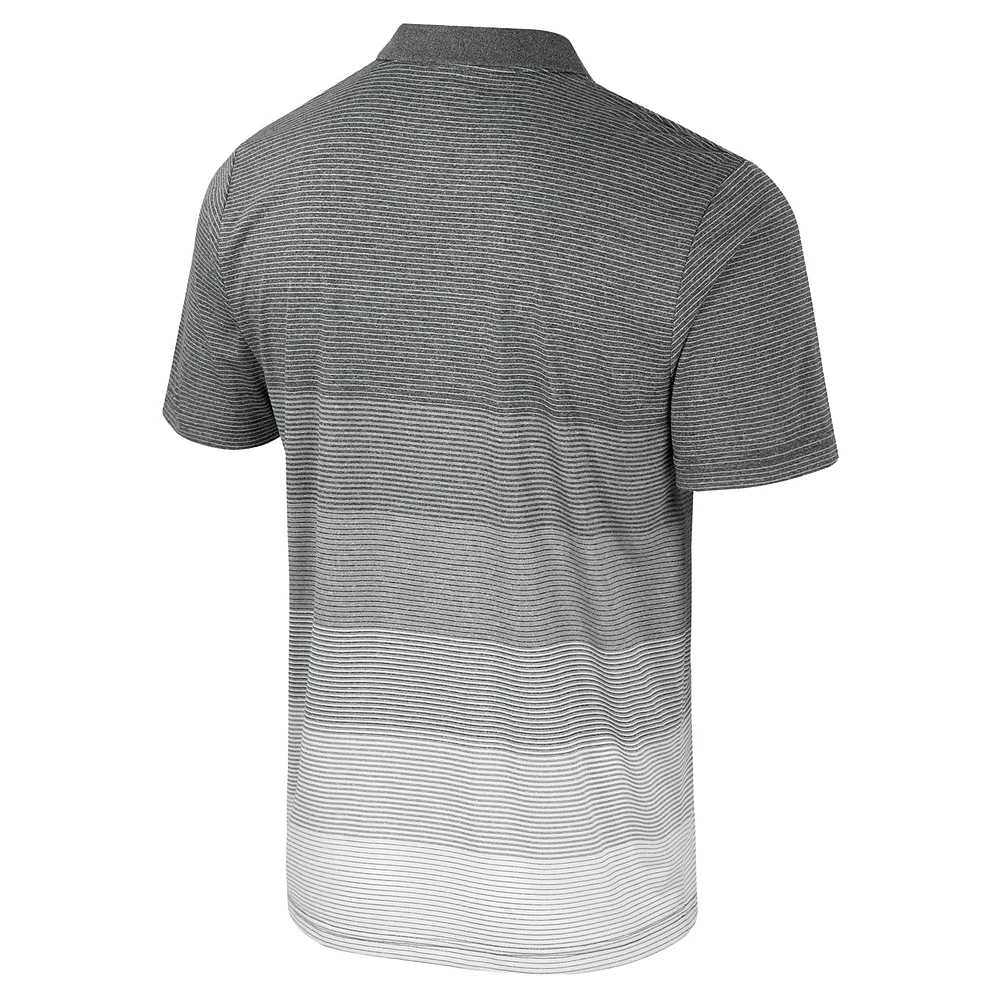 Men's Colosseum Gray Michigan Wolverines Striped Mesh Polo