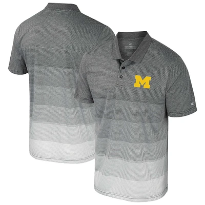 Polo en maille rayée Michigan Wolverines Colosseum gris pour hommes