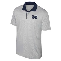 Men's Colosseum Gray Michigan Wolverines Tuck Striped Polo
