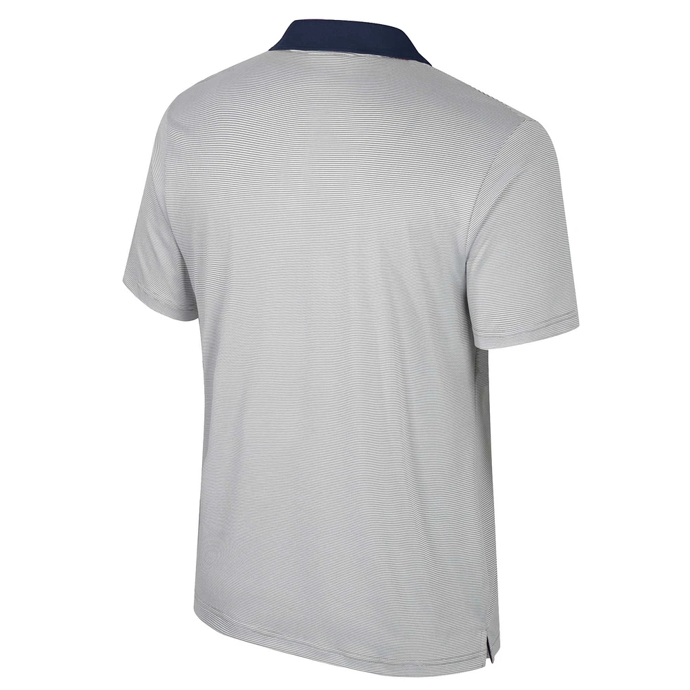 Men's Colosseum Gray Michigan Wolverines Tuck Striped Polo
