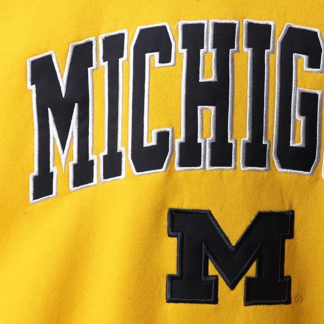 Colosseum Maize Michigan Wolverines Arch & Logo Crew Neck Sweat-shirt pour homme