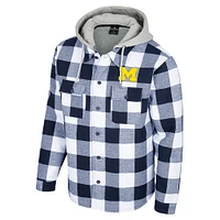 Men's Colosseum Navy/White Michigan Wolverines Buffalo Plaid Full-Zip Jacket