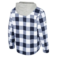 Men's Colosseum Navy/White Michigan Wolverines Buffalo Plaid Full-Zip Jacket
