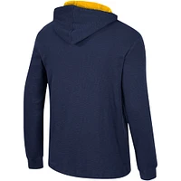Men's Colosseum Navy Michigan Wolverines Affirmative Thermal Hoodie Long Sleeve T-Shirt