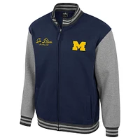 Men's Colosseum  Navy Michigan Wolverines Ambi-Turner Full-Zip Varsity Jacket