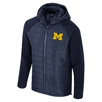 Men's Colosseum  Navy Michigan Wolverines Block The Sun Full-Zip Hooded Jacket