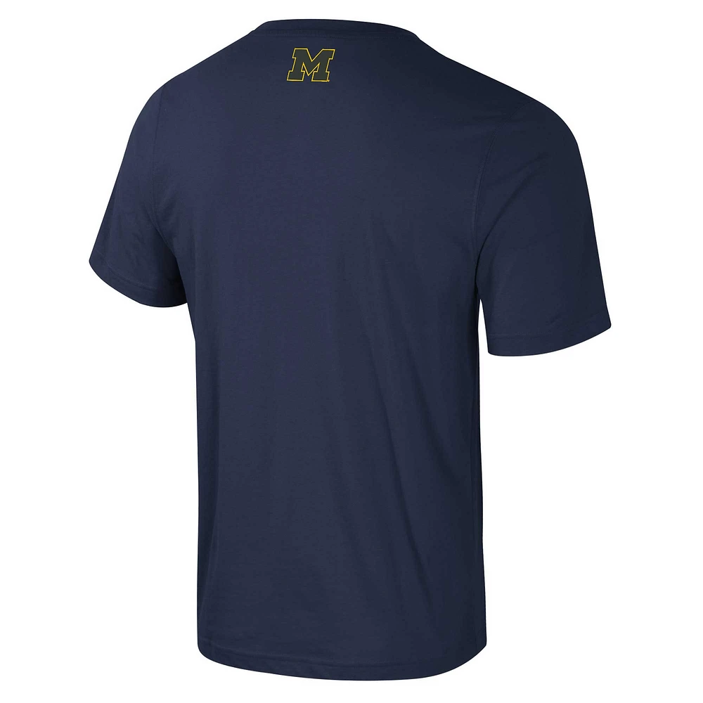 Men's Colosseum Navy Michigan Wolverines Color Pop Active Blend T-Shirt