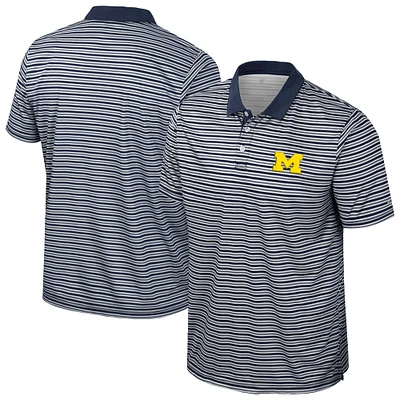 Polo rayé bleu marine Colosseum pour homme des Michigan Wolverines