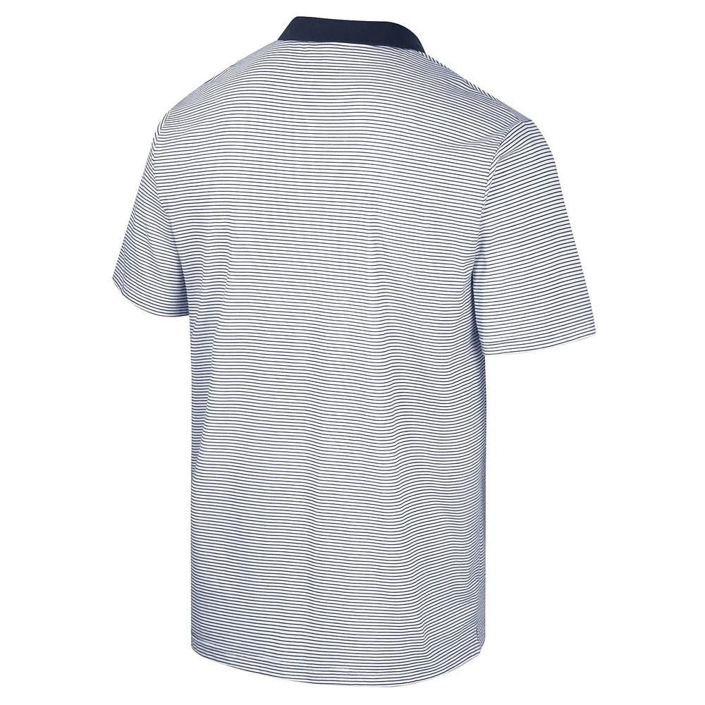 Men's Colosseum White/Black Michigan Wolverines Print Stripe Polo