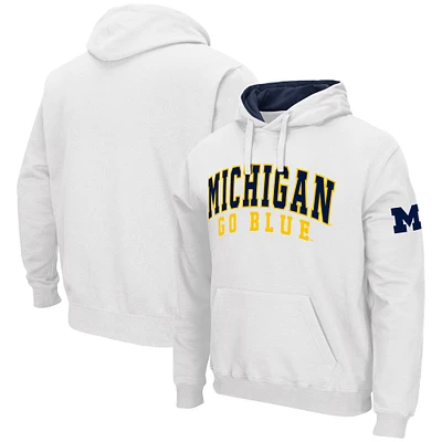 Sweat à capuche double arche Colosseum Michigan Wolverines pour homme, blanc
