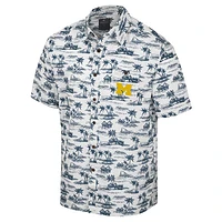 Men's Colosseum White Michigan Wolverines Spontaneous is Romantic Camp Button-Up Shirt