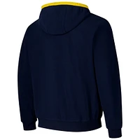 Men's  Columbia Navy Michigan Wolverines Flanker Fleece Pullover Hoodie
