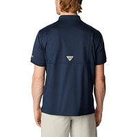 Men's Columbia Navy Michigan Wolverines PFG Tamiami Omni-Shade Polo