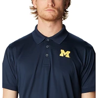 Men's Columbia Navy Michigan Wolverines PFG Tamiami Omni-Shade Polo