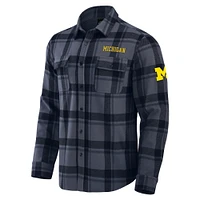 Men's Darius Rucker Collection by Fanatics Navy Michigan Wolverines Relaxed Fit Plaid Button-Up Shirt