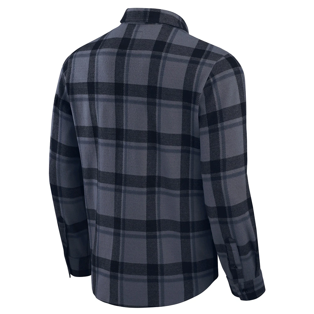 Men's Darius Rucker Collection by Fanatics Navy Michigan Wolverines Relaxed Fit Plaid Button-Up Shirt