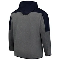 Men's Fanatics Navy/Gray Michigan Wolverines Big & Tall Pieced Full-Zip Hoodie Jacket