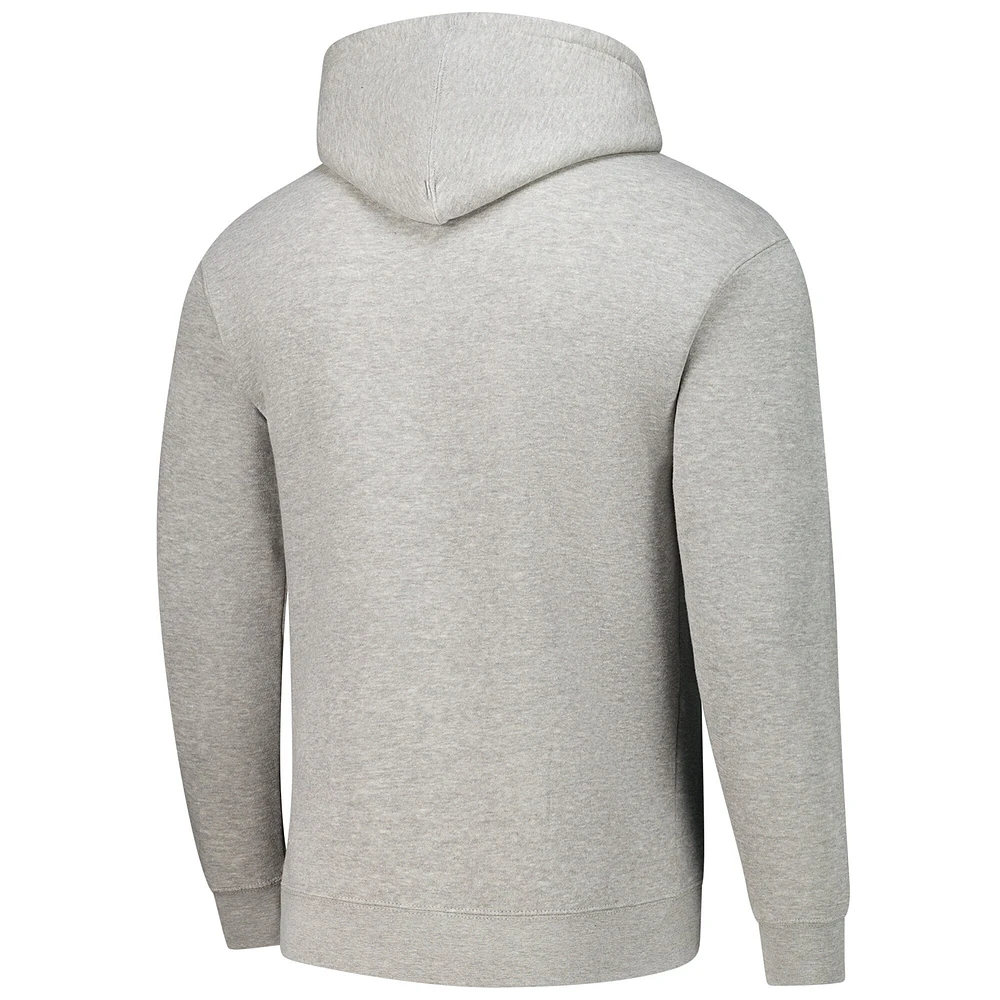 Men's Heather Gray Michigan Wolverines Tall Arch Essential Pullover Hoodie