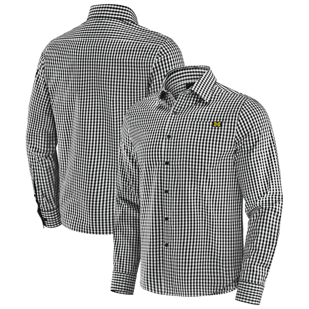 Men's J. Palmer Black Michigan Wolverines Dual Threat Long Sleeve Button-Up Shirt