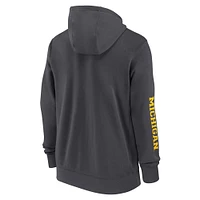 Men's Jordan Brand Anthracite Michigan Wolverines 2024 Sideline Full-Zip Hoodie