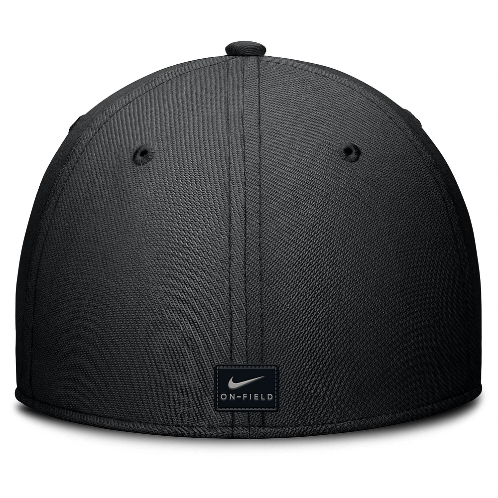 Men's Jordan Brand Black/Camo Michigan Wolverines 2024 Military Appreciation Rise Swoosh Performance Flex Hat