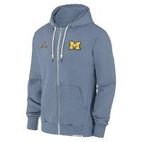Men's Jordan Brand  Blue Michigan Wolverines 2024 Sideline Player Performance Full-Zip Hoodie Sweatshirt