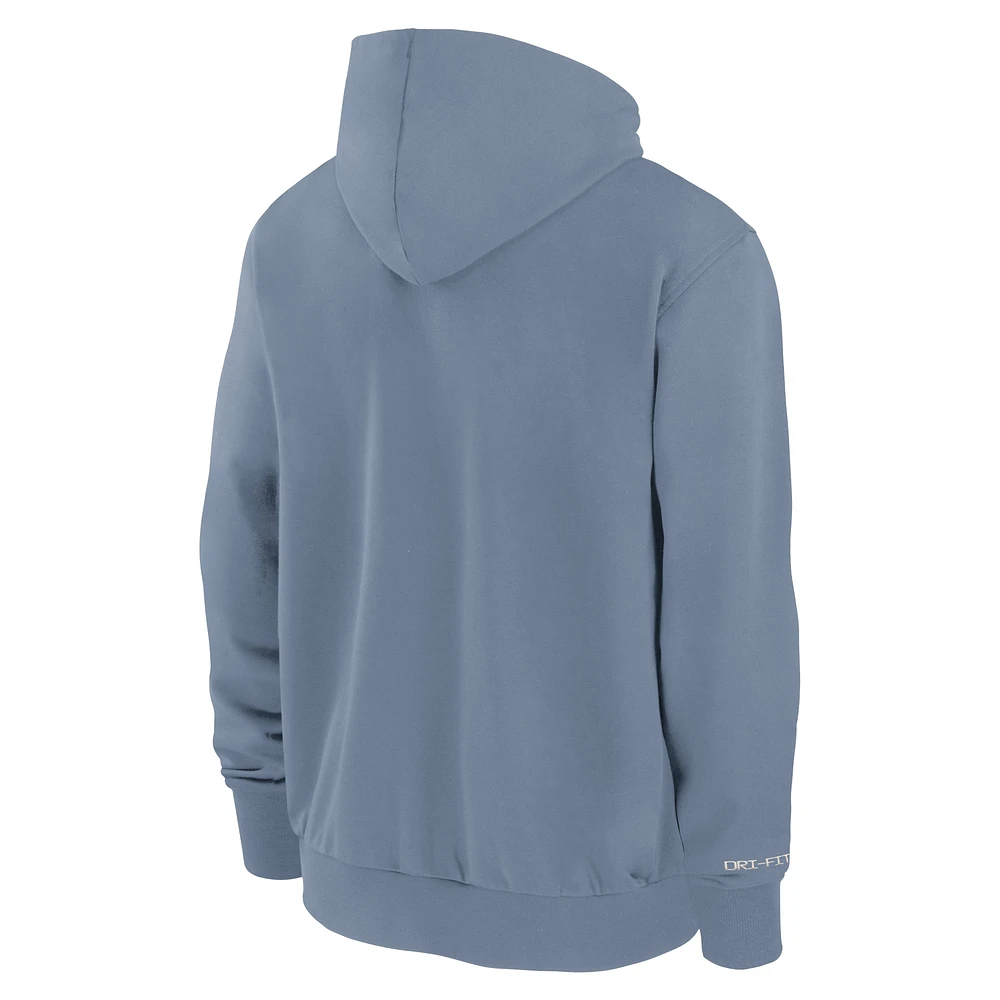 Men's Jordan Brand  Blue Michigan Wolverines 2024 Sideline Player Performance Full-Zip Hoodie Sweatshirt