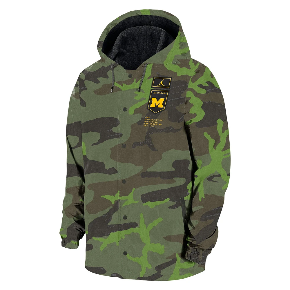 Men's Jordan Brand Camo Michigan Wolverines Hoodie Full-Snap Jacket