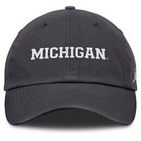 Casquette ajustable Jordan Brand Michigan Wolverines Campus Club pour homme, couleur anthracite