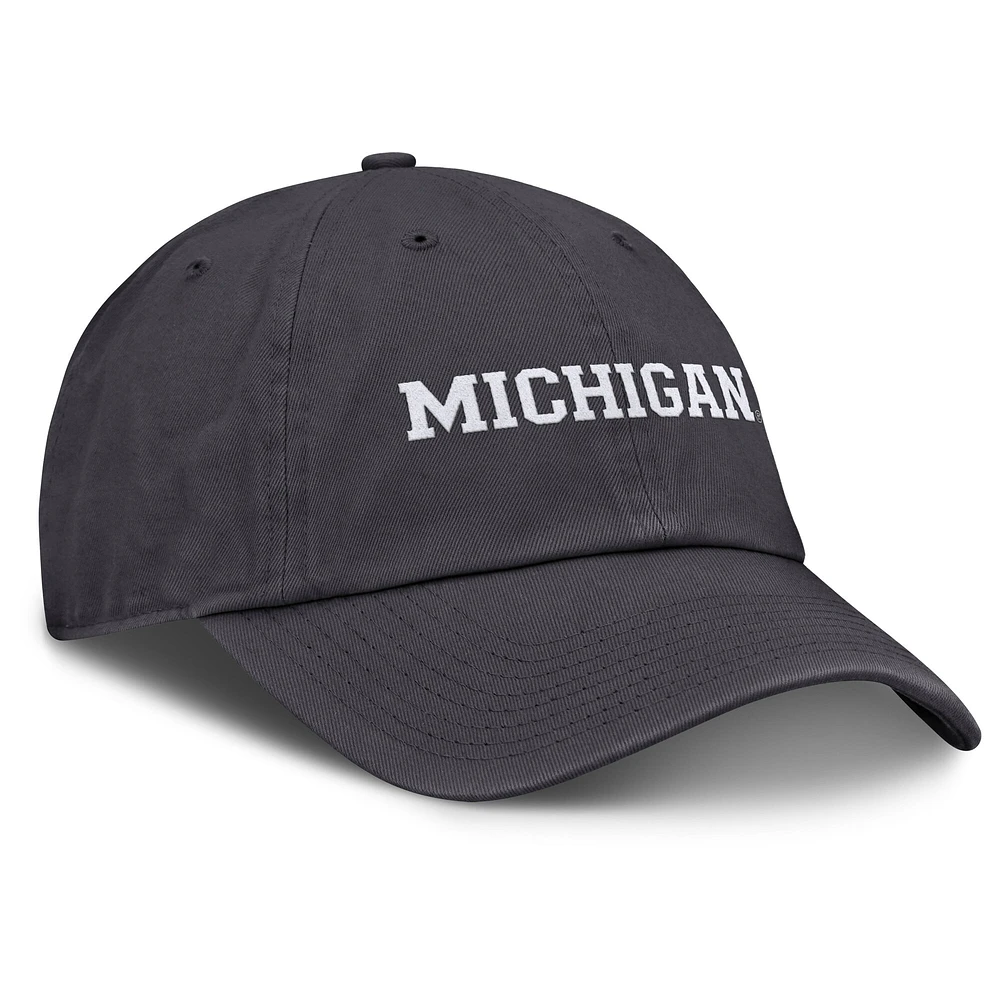 Casquette ajustable Jordan Brand Michigan Wolverines Campus Club pour homme, couleur anthracite