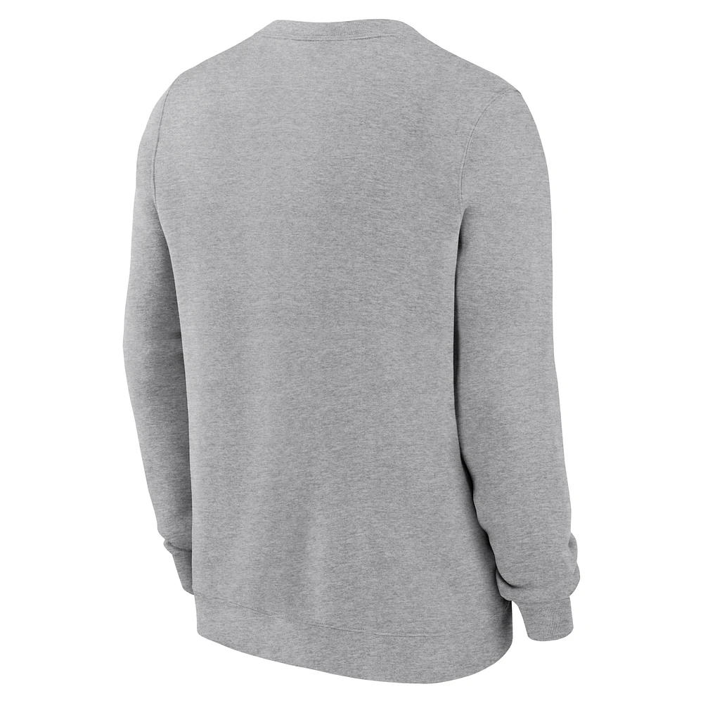 Men's Jordan Brand Heather Gray Michigan Wolverines Primetime Primary Stack Pullover Sweatshirt