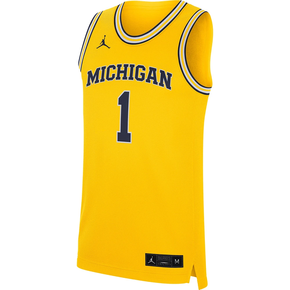 Men's Jordan Brand Maize Michigan Wolverines Replica Jersey