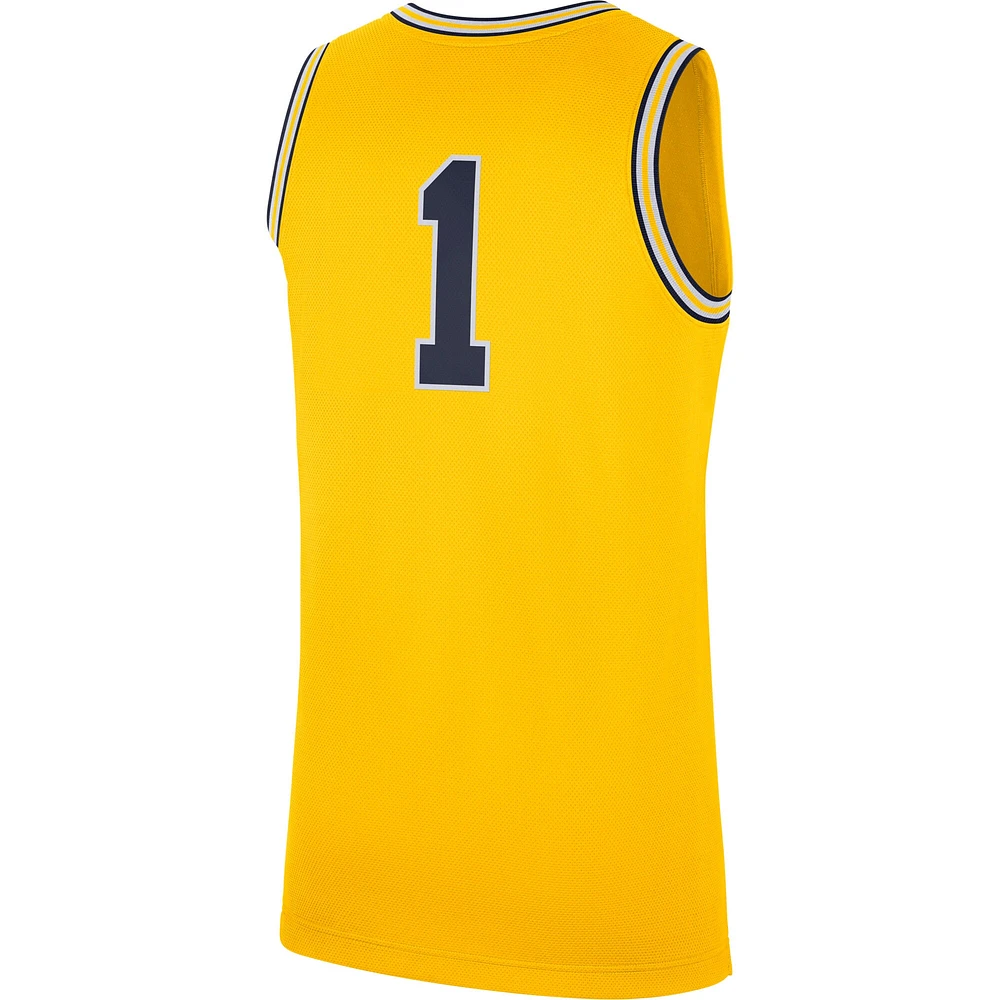 Men's Jordan Brand Maize Michigan Wolverines Replica Jersey
